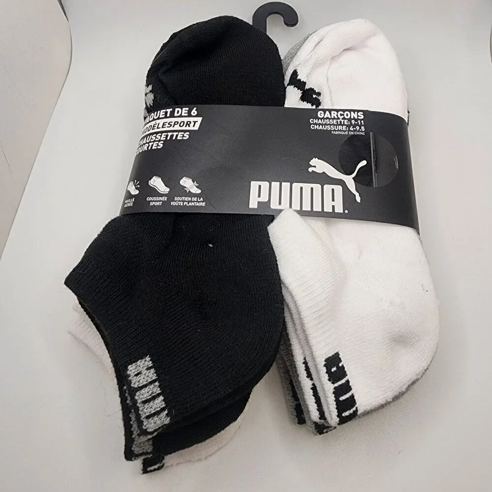Puma 6 pack Boys Sport Style Low Cut Socks